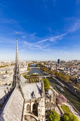 France, Paris, View over the city from Notre Dame cathedral - WD04742