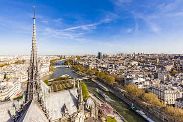 Frankreich, Paris, Blick über die Stadt von der Kathedrale Notre Dame - WD04743