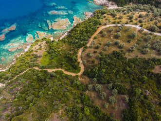 Griechenland, Pelion, Pagasetischer Golf, Luftaufnahme der Küste Pelions - AMF05841