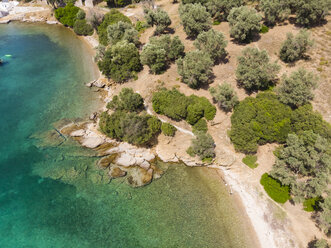 Greece, Aegean Sea, Pagasetic Gulf, Peninsula Pelion, Aerial view of Tzasteni - AMF05860