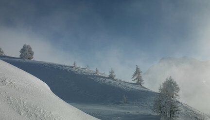 Snow on mountains with low cloud - ISF17078