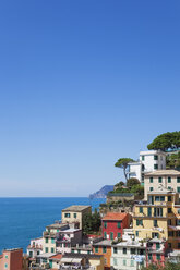 Italien, Ligurien, Cinque Terre, Riomaggiore, Riviera di Levante, typische Häuser und Architektur, typische bunte Häuser - GWF05601