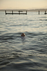 Mann schwimmt im Wasser - ISF18169