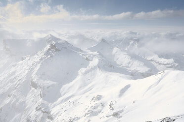 Misty view of Schilthorn, Murren, Bernese Oberland, Switzerland - ISF18335