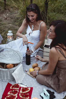 Freunde bei einem Sommerpicknick im Weinberg - MAUF01627