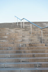 Spain, Barcelona, Empty stairs with railing - AFVF01184