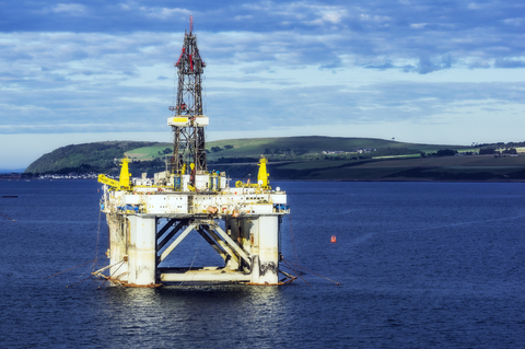 Vereinigtes Königreich, Schottland, Invergordon, Ölplattform, lizenzfreies Stockfoto