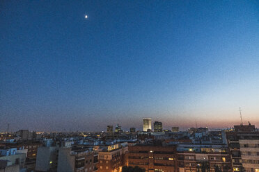 Spain, Madrid, cityscape at blue hour - KKAF01459