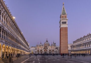 View across St Mark's Square, Venice, Italy, with the Campanile on the right. - MINF06495