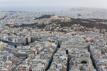Blick von oben auf die Akropolis und den Parthenon in Athen, Griechenland. - MINF06571