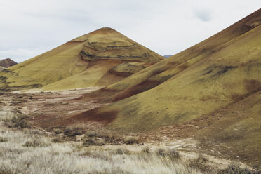 Die Wüste und die Landschaft der Painted Hills, farbige, geschichtete geologische Schichten im John Day Fossil Beds National Monument, Oregon - MINF07123