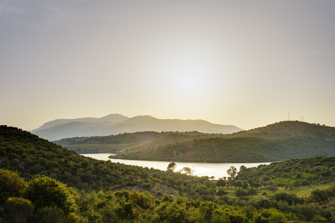 Albanien, Bezirk Vlore, Butrint, Bucht, Korfu im Hintergrund, lizenzfreies Stockfoto