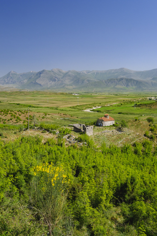 Albanien, Bezirk Vlore, in der Nähe von Lukova, St. Georgs-Kloster, lizenzfreies Stockfoto