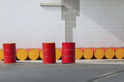 Morocco, row of oil drums - MMAF00493