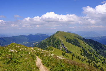 Deutschland, Bayern, Allgäu, Oberallgäu, Oberstaufen, Allgäuer Alpen, Blick vom Hochgrat, Rindalphorn und Gleichenwanger Kopf - SIEF07903