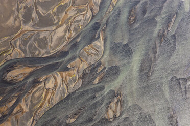 Aerial view of landscape with river coloured by glacial melt. - MINF08808