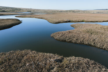 The open spaces of marshland and water channels. Flat calm water. - MINF08917