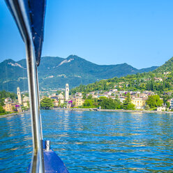 Italy, Lombardy, Salo, Lake Garda, ferry, reflection - MHF00449