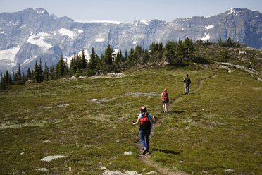 A group of hikers in the Selkirk Mountains. - AURF01061