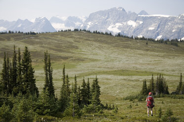 A female hiker in the Selkirk Mountains. - AURF01062