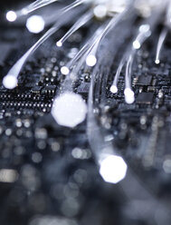 Fibre optics, hardware, mother board in the background - ABRF00223