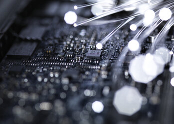 Fibre optics, hardware, mother board in the background - ABRF00224