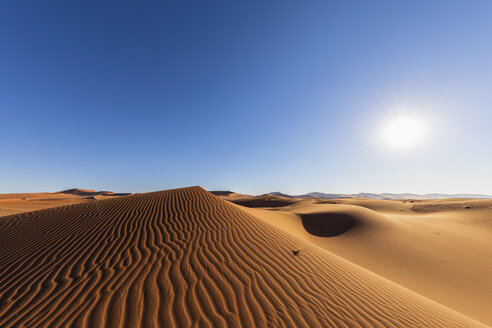 Africa, Namibia, Namib desert, Naukluft National Park, sand dunes against the sun - FOF10095