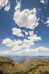 View of sea and cloudy sky on a spring morning in Mallorca, Spain. - AURF01731