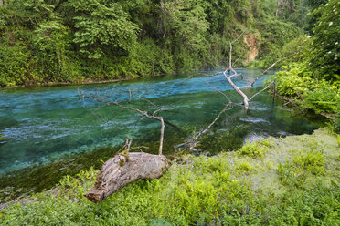 Albanien, Bezirk Vlore, bei Saranda, Syri i Kalter, Karstquelle 'Blue Eye' - SIEF07947