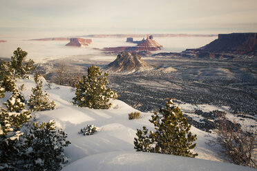 A scenic landscape image of desert scenery in winter. - AURF02071