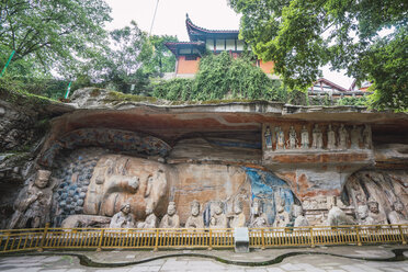 China, Provinz Sichuan, Dazu Felszeichnungen, liegender Buddha - KKAF01467