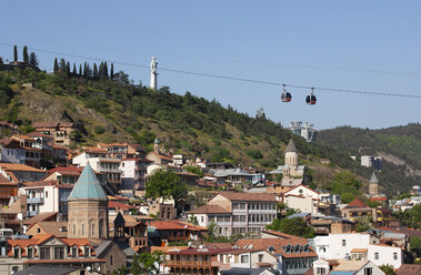 Georgien, Tiflis, Seilbahn mit Kartlis-Deda-Denkmal - WWF04271