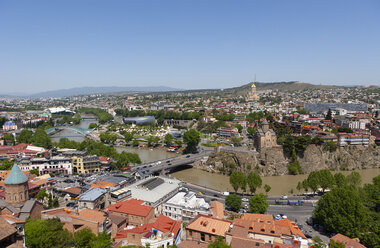 Georgia, Tbilisi, City view with Kura river - WWF04287