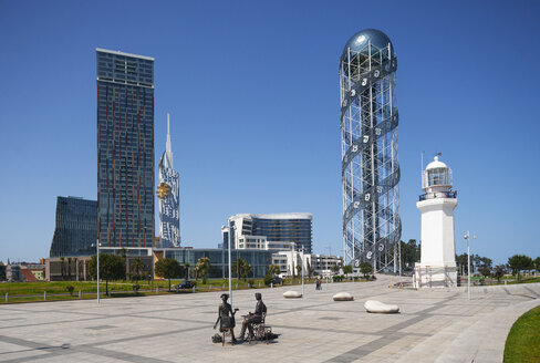 Georgia, Adjara, Batumi, Miracle Park with Alphabetic Tower and lighthouse - WWF04365