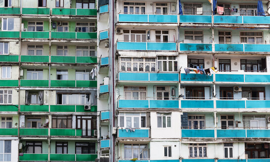 Georgia, Adjara, Batumi, Old apartment building, close up - WWF04375