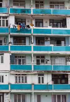 Georgia, Adjara, Batumi, Old apartment building, close up - WWF04376