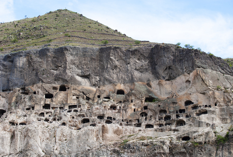 Georgia, Samtskhe-Javakheti, Cave city Vardzia stock photo