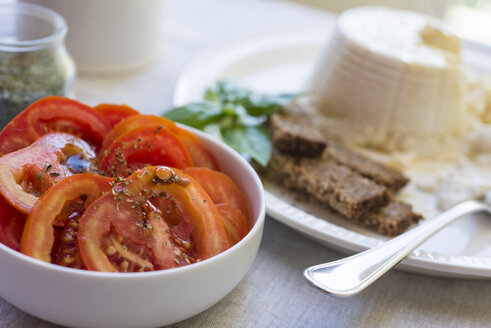 Bowl of sliced tomatoes flavoured with oregano - RAMAF00014