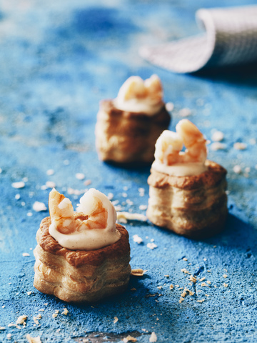 Vol-au-vents mit Krabben, lizenzfreies Stockfoto