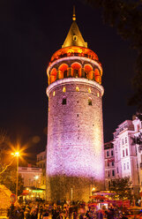 Türkei, Istanbul, Galata-Turm bei Nacht - JUNF01145