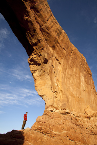 Wandern im Arches National Park in der Nähe von Moab, Utah., lizenzfreies Stockfoto