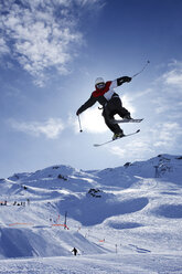 Skier jump in the French Alps, Val Thorens - AURF02564