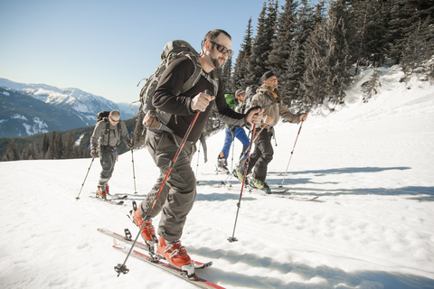 Backcountry Ski Trip, lizenzfreies Stockfoto