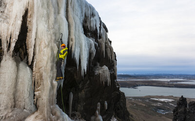 Climing in Buahamrar, Mt. Esja, Reykjavik, Iceland. - AURF03083