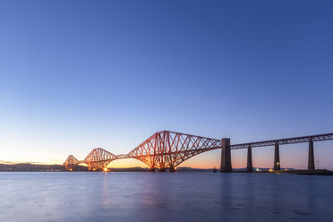 UK, Scotland, Edinburgh, Forth Bridge at sunset - SMAF01138