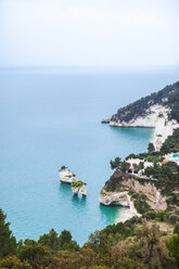 Italy, Puglia, Mattinata, Adriatic Sea, Faraglioni beach and Baia delle Zagare beach - FLMF00010