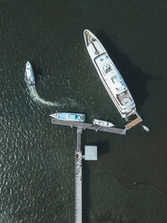 Indonesia, Bali, Aerial view of luxury yachts - KNTF01280