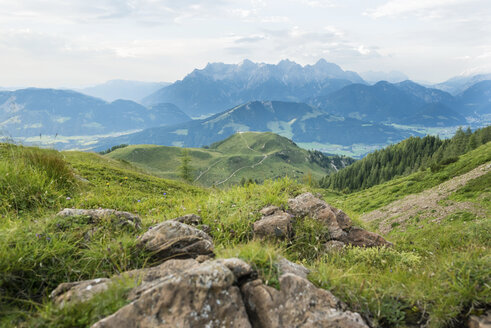 Österreich, Tirol, Fieberbrunn, Bergpanorama vom Wildseeloder aus gesehen - PSIF00066