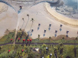 Indonesia, Bali, Aerial view of Nusa Dua beach in the morning - KNTF01305