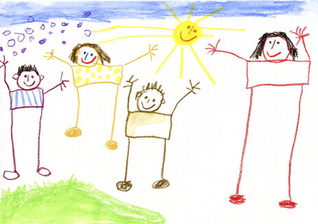 Children´s drawing, happy family - CMF00838